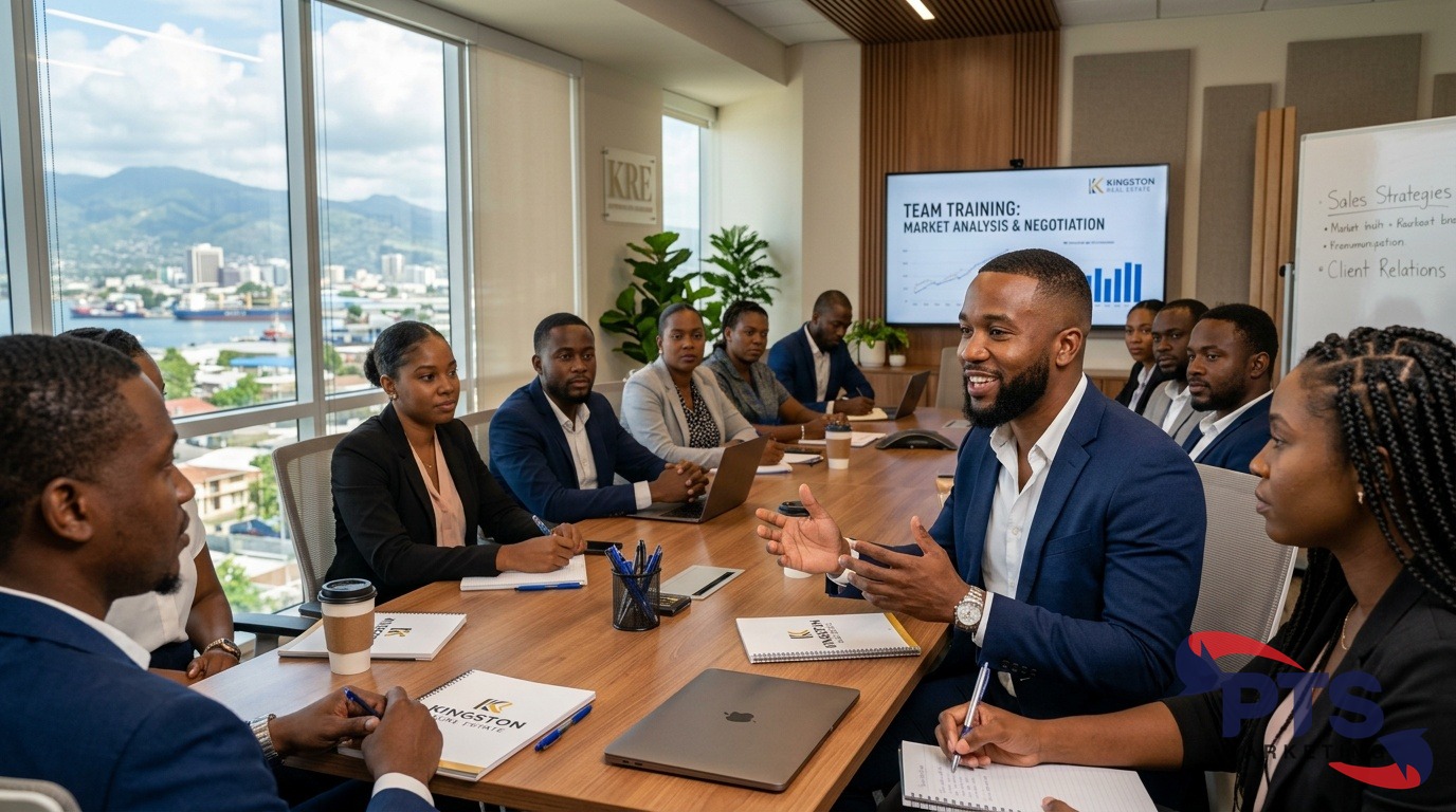 Kingston real estate brokerage team in training session