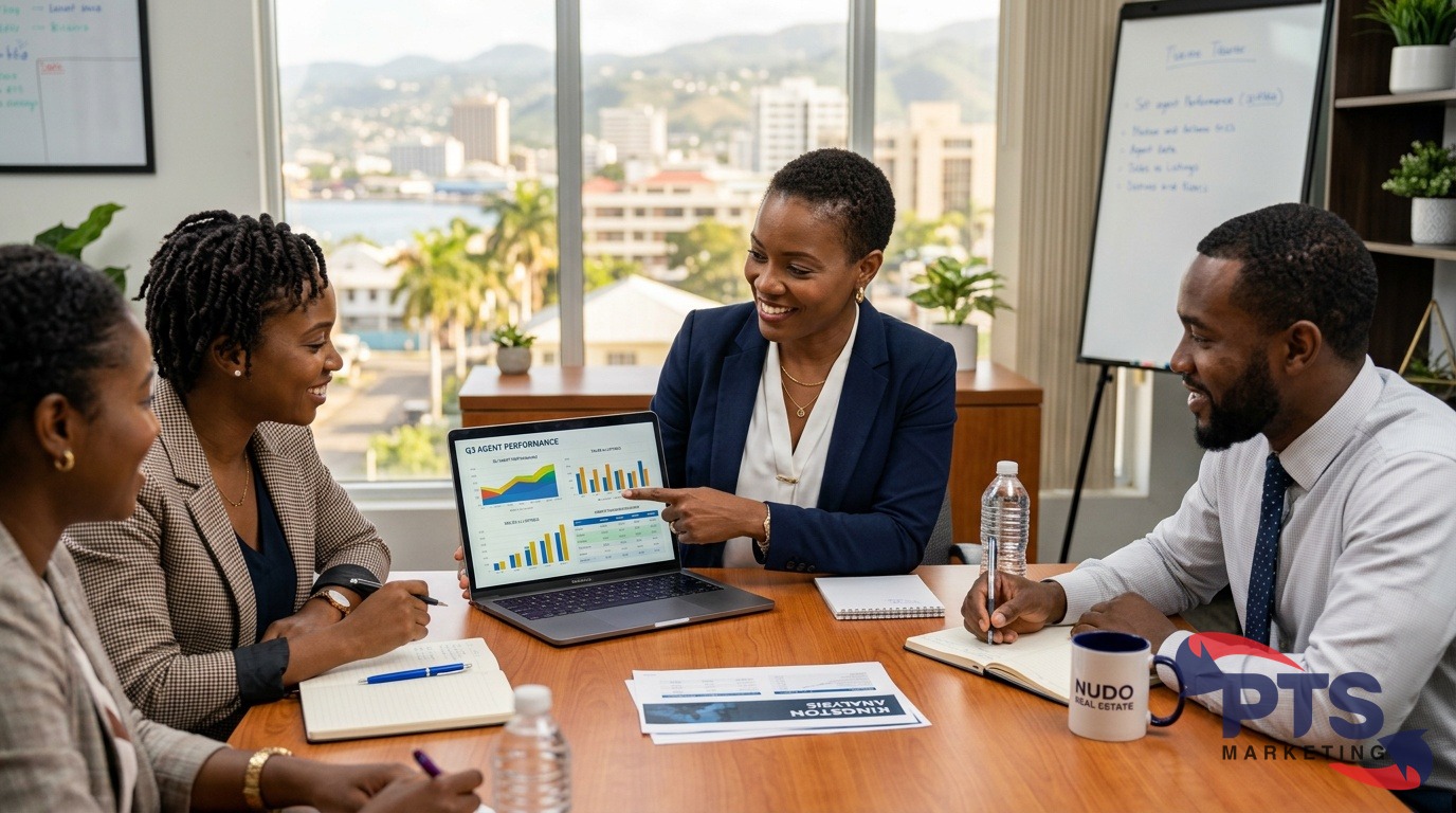 real estate brokerage team meeting in Kingston office