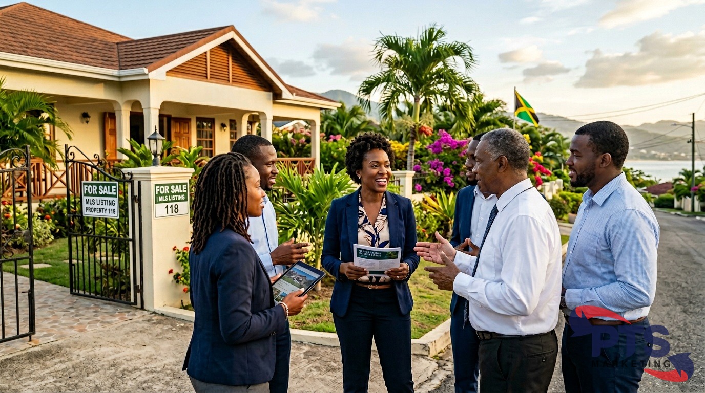 focus group of Jamaican realtors discussing marketing strategies