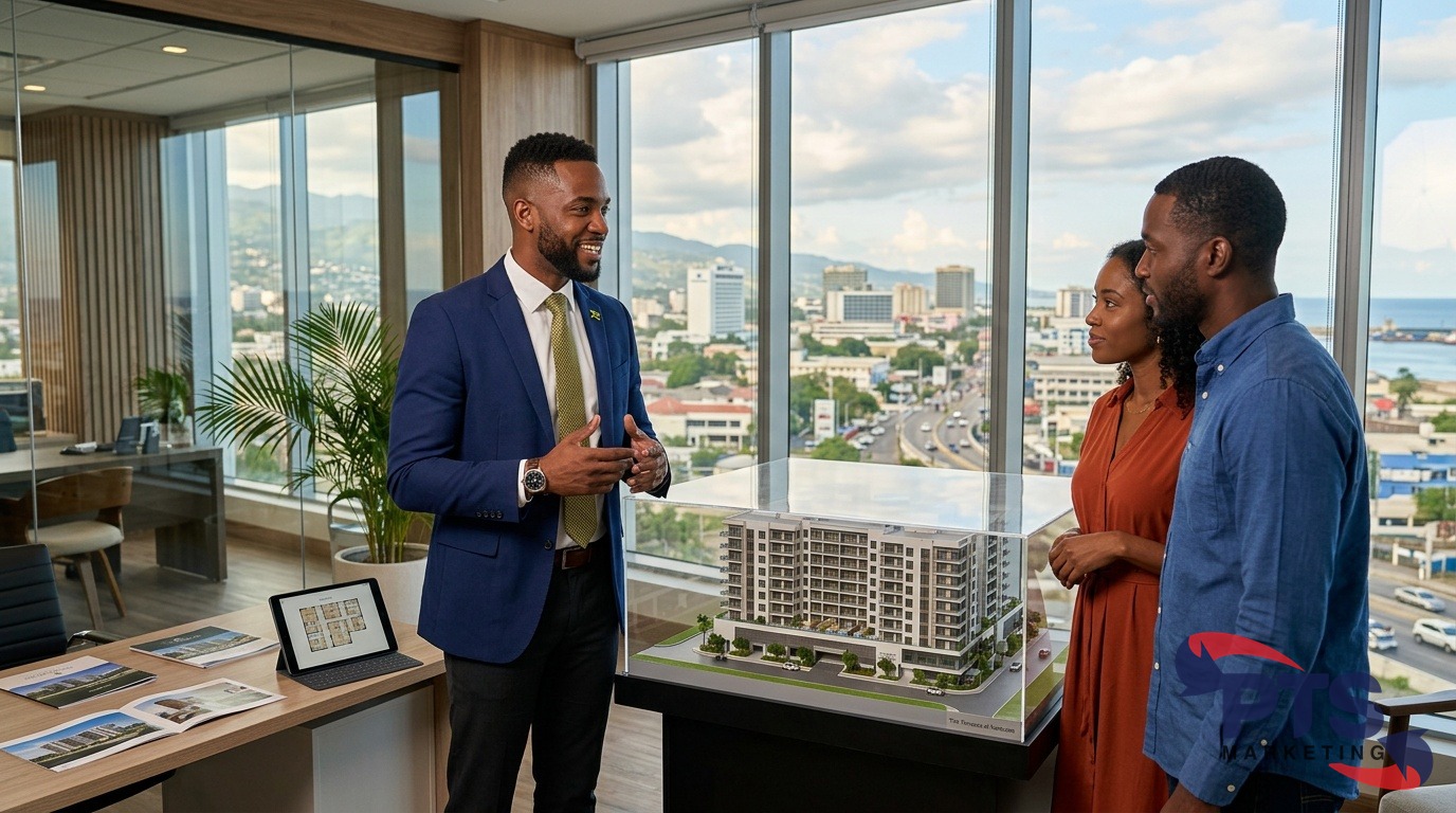 Jamaica property showing with prospective homebuyers