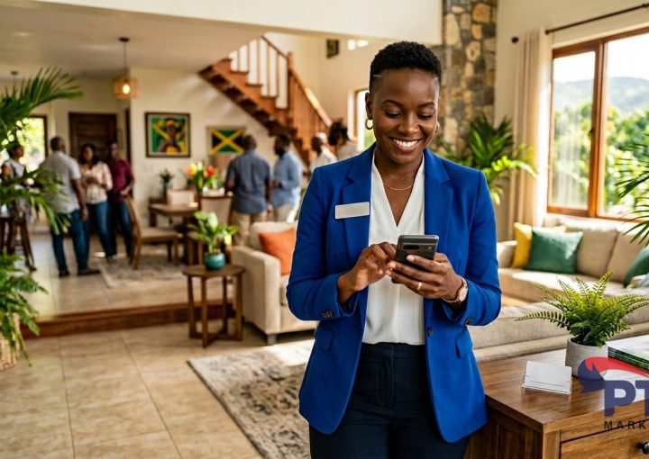Jamaican real estate agent messaging clients on WhatsApp