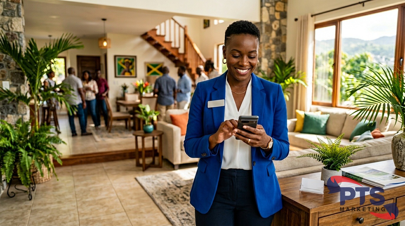 Jamaican real estate agent messaging clients on WhatsApp