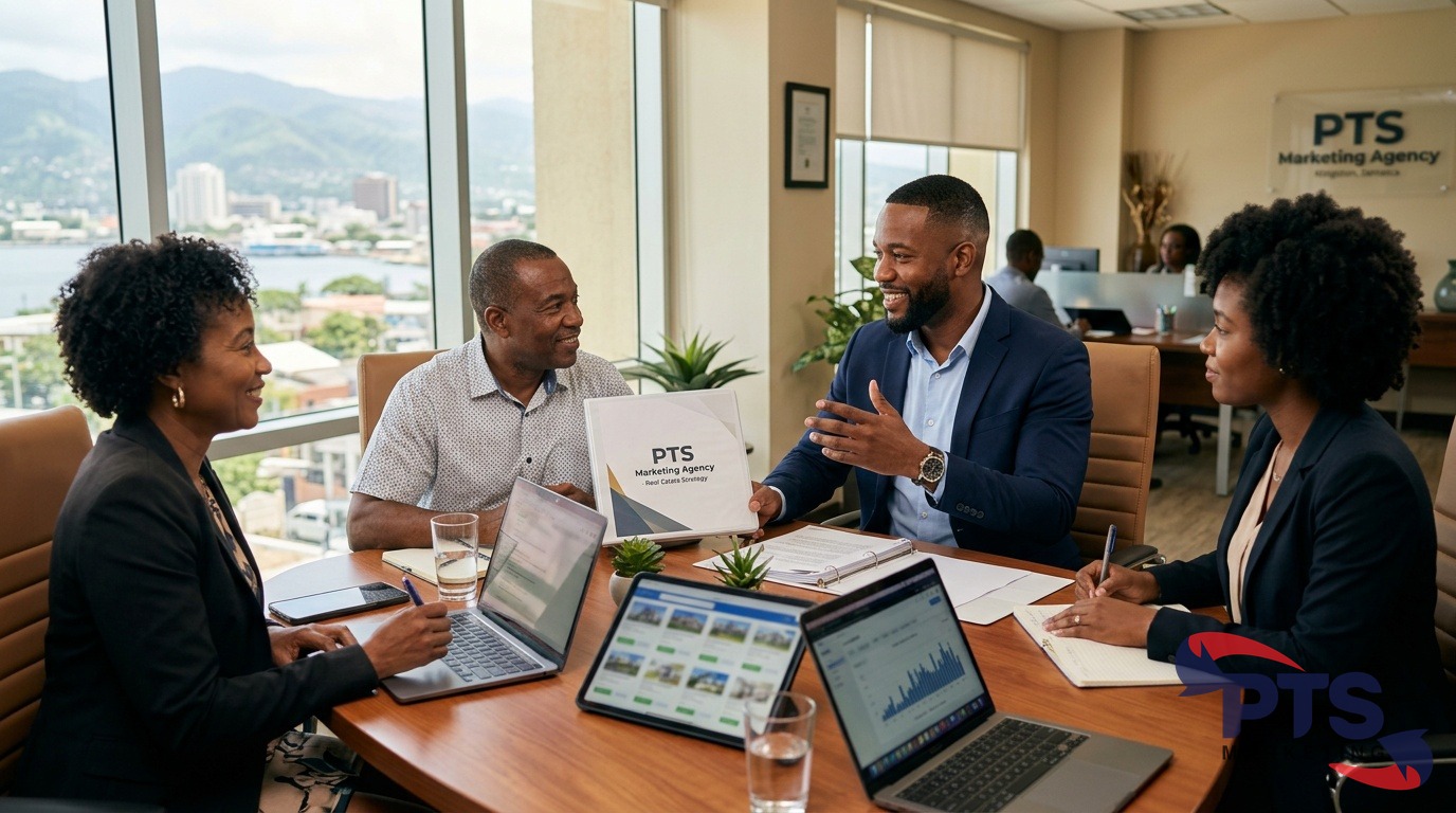 PTS Marketing Agency team consulting Jamaican real estate clients